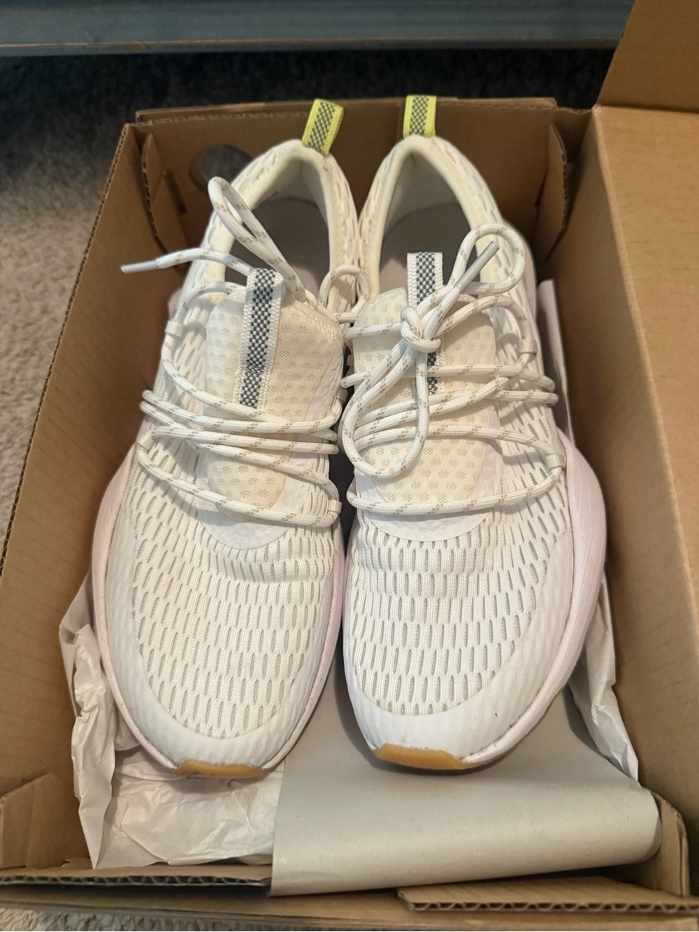 New Sorel White Kinetic Impact Sneakers Yellow 
 7.5 $228 Anthropologie shoes - Picture 7 of 15